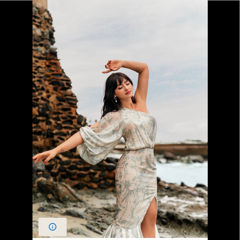 Hemant and Nandita - One shoulder floral dress